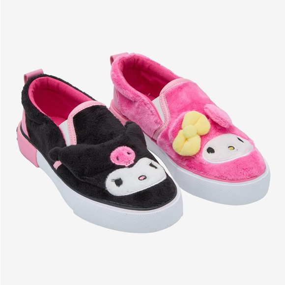 My Melody & Kuromi Fuzzy Mismatch Slip-On Sneakers - Picture 1 of 4
